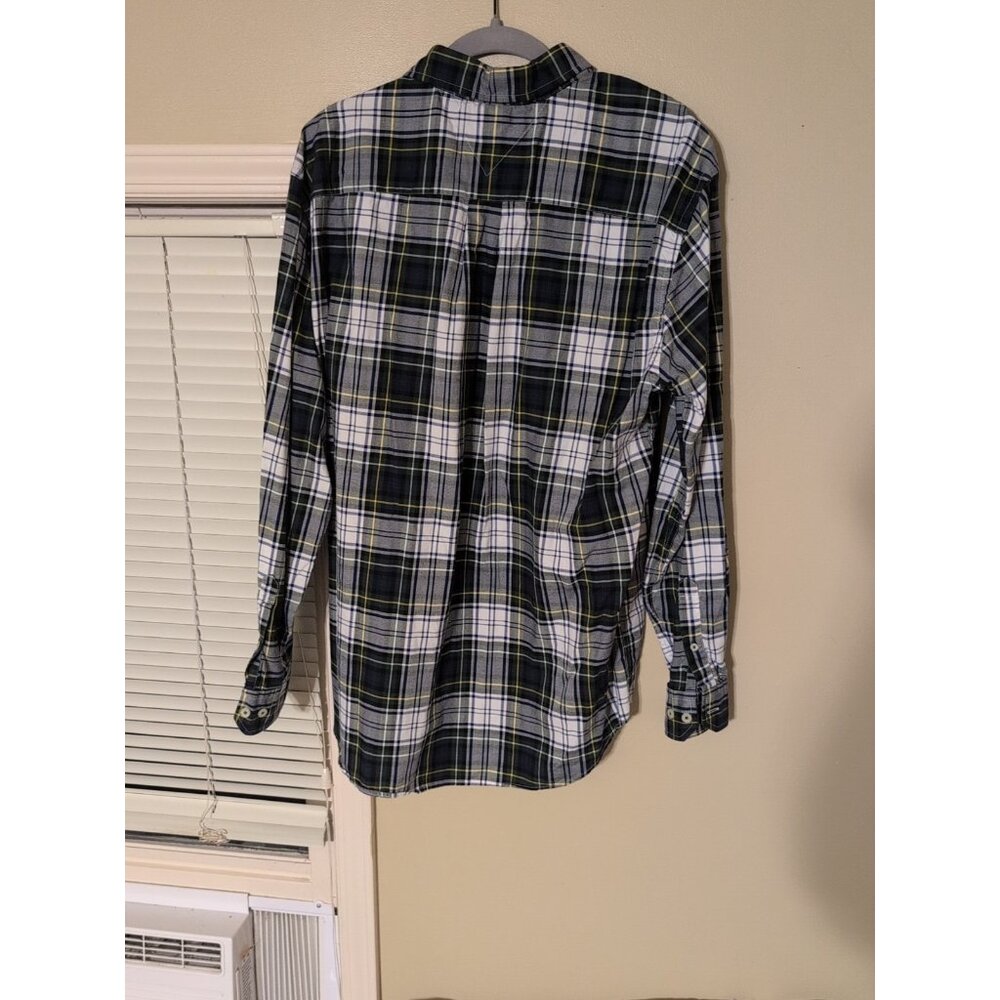 Tommy Hilfiger Button-Up Shirt Men’s XL Blue White Plaid Long Sleeve - Picture 4 of 6